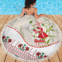 Baba Marta Bulgaria Beach Blanket Martenitsa Snowdrop Shevitsa Folk Pattern