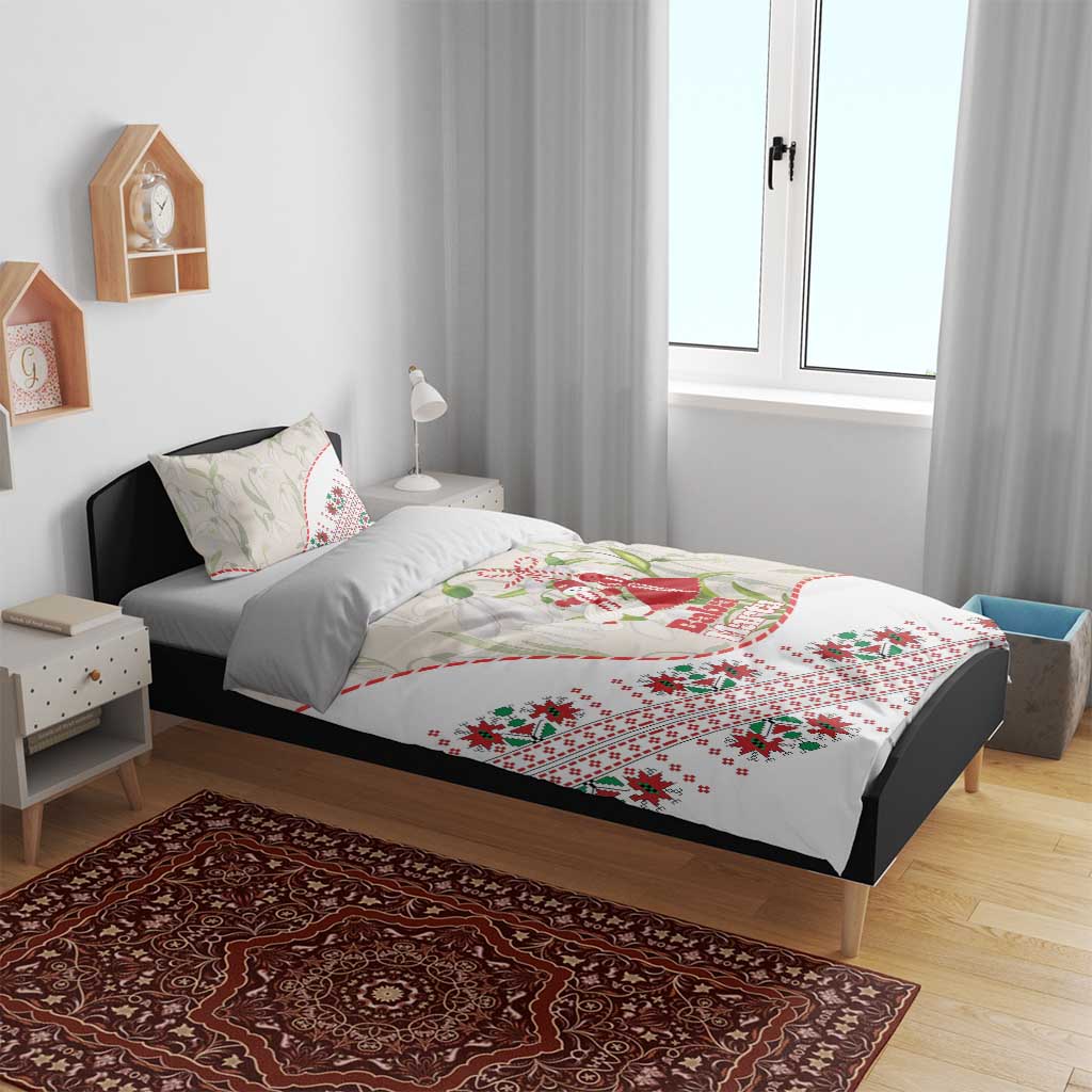 Baba Marta Bulgaria Bedding Set Martenitsa Snowdrop Shevitsa Folk Pattern