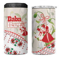 Baba Marta Bulgaria 4 in 1 Can Cooler Tumbler Martenitsa Snowdrop Shevitsa Folk Pattern