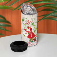 Baba Marta Bulgaria 4 in 1 Can Cooler Tumbler Martenitsa Snowdrop Shevitsa Folk Pattern