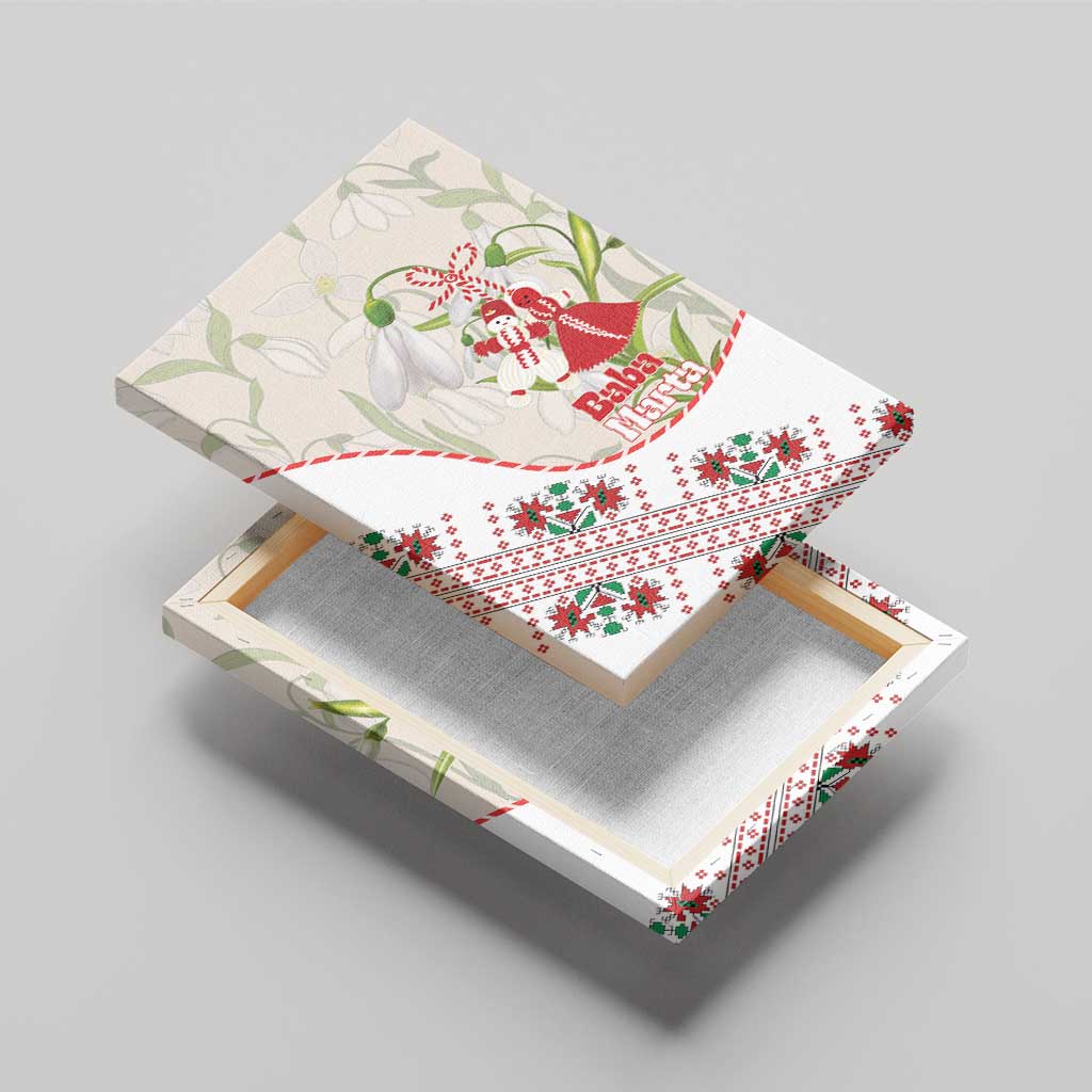 Baba Marta Bulgaria Canvas Wall Art Martenitsa Snowdrop Shevitsa Folk Pattern