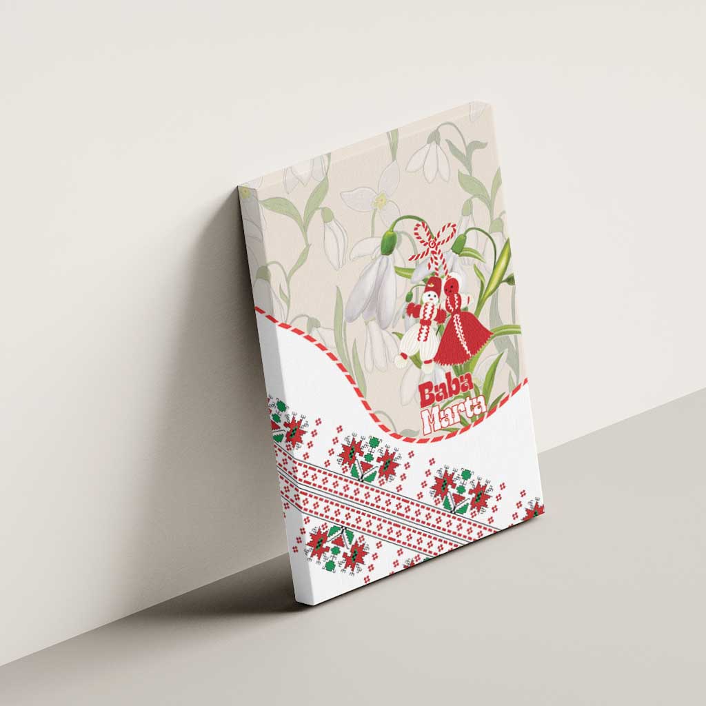 Baba Marta Bulgaria Canvas Wall Art Martenitsa Snowdrop Shevitsa Folk Pattern