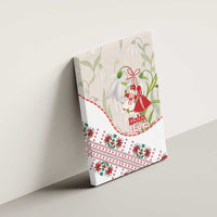 Baba Marta Bulgaria Canvas Wall Art Martenitsa Snowdrop Shevitsa Folk Pattern