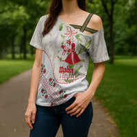 Baba Marta Bulgaria Cross Shoulder Shirt Martenitsa Snowdrop Shevitsa Folk Pattern