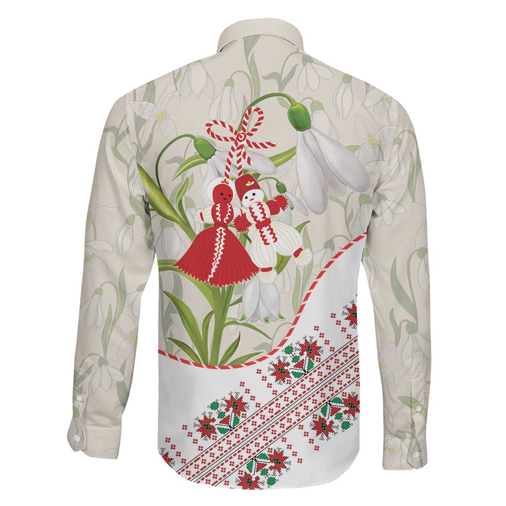 Baba Marta Bulgaria Family Matching Off Shoulder Maxi Dress and Hawaiian Shirt Martenitsa Snowdrop Shevitsa Folk Pattern
