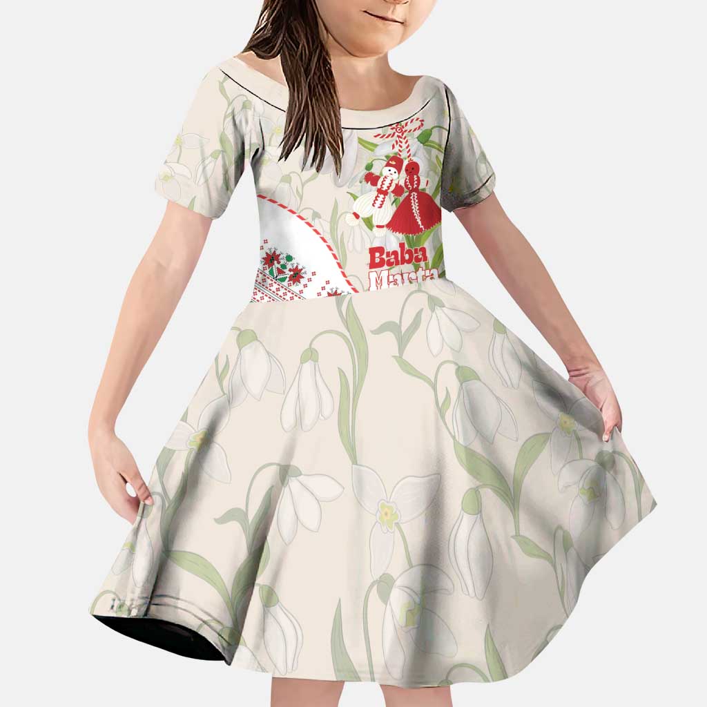 Baba Marta Bulgaria Family Matching Short Sleeve Bodycon Dress and Hawaiian Shirt Martenitsa Snowdrop Shevitsa Folk Pattern