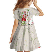 Baba Marta Bulgaria Family Matching Summer Maxi Dress and Hawaiian Shirt Martenitsa Snowdrop Shevitsa Folk Pattern