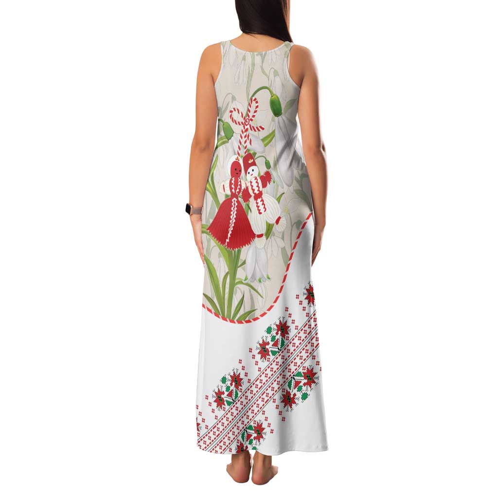 Baba Marta Bulgaria Family Matching Tank Maxi Dress and Hawaiian Shirt Martenitsa Snowdrop Shevitsa Folk Pattern
