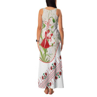 Baba Marta Bulgaria Family Matching Tank Maxi Dress and Hawaiian Shirt Martenitsa Snowdrop Shevitsa Folk Pattern