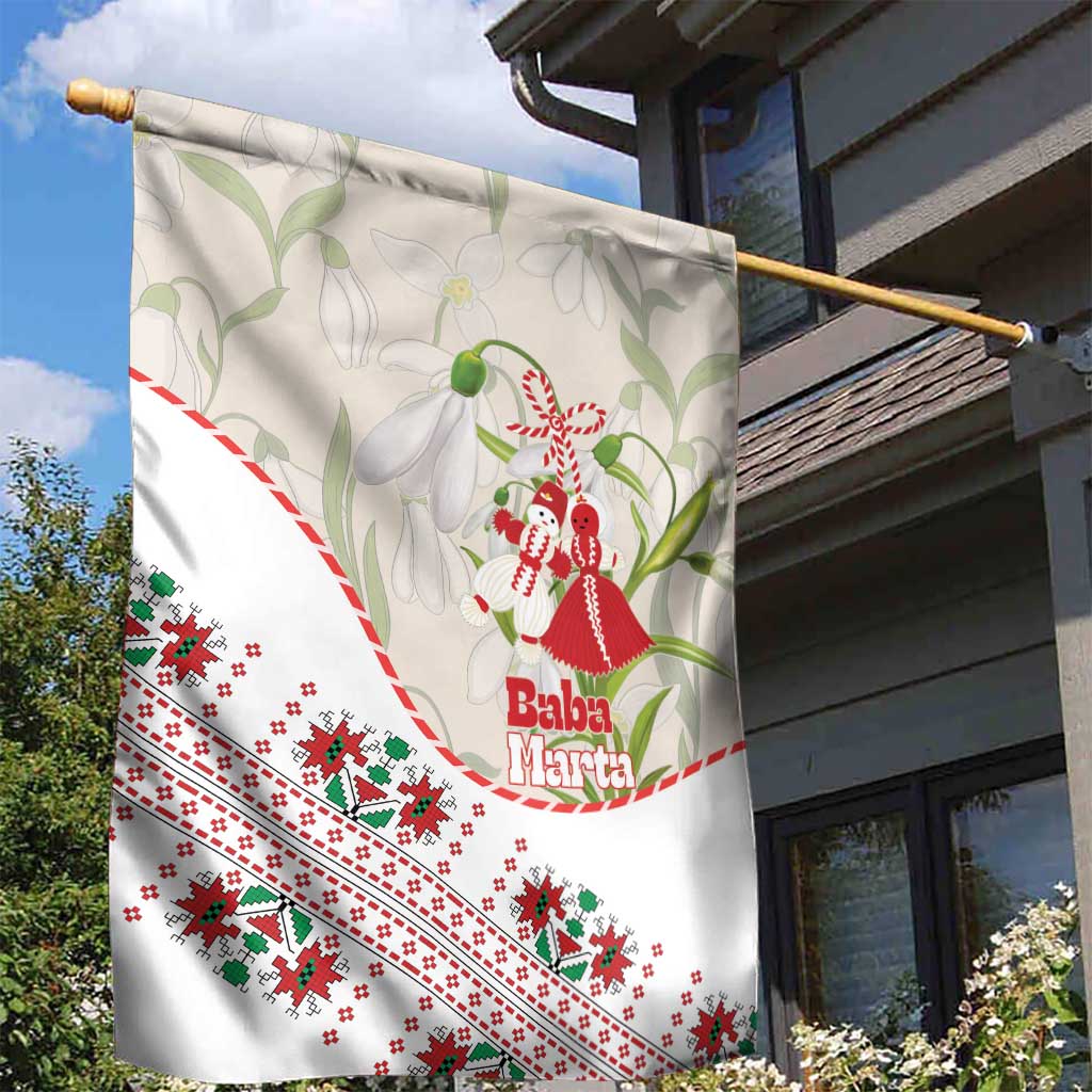 Baba Marta Bulgaria Garden Flag Martenitsa Snowdrop Shevitsa Folk Pattern