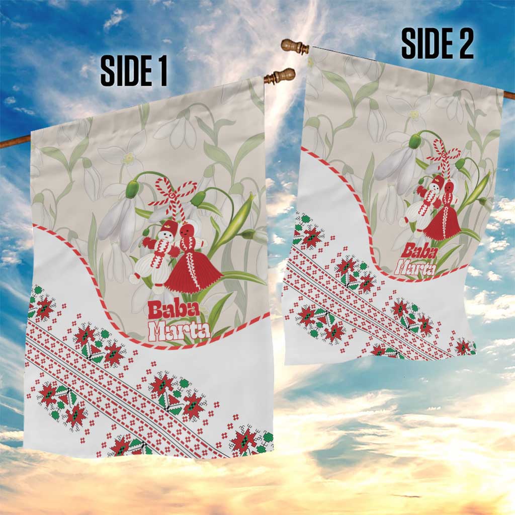Baba Marta Bulgaria Garden Flag Martenitsa Snowdrop Shevitsa Folk Pattern