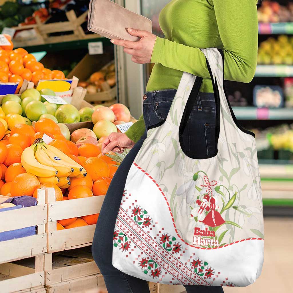 Baba Marta Bulgaria Grocery Bag Martenitsa Snowdrop Shevitsa Folk Pattern