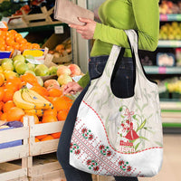 Baba Marta Bulgaria Grocery Bag Martenitsa Snowdrop Shevitsa Folk Pattern