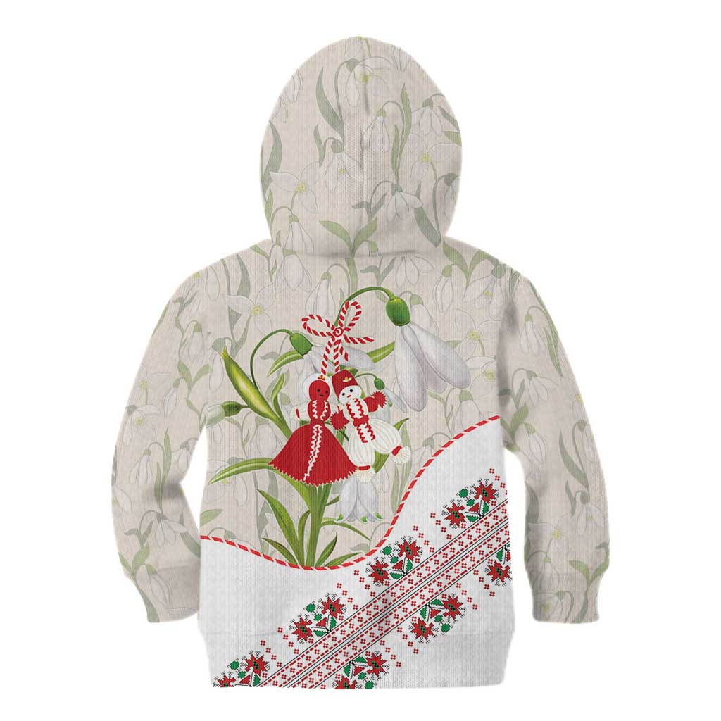 Baba Marta Bulgaria Kid Hoodie Martenitsa Snowdrop Shevitsa Folk Pattern