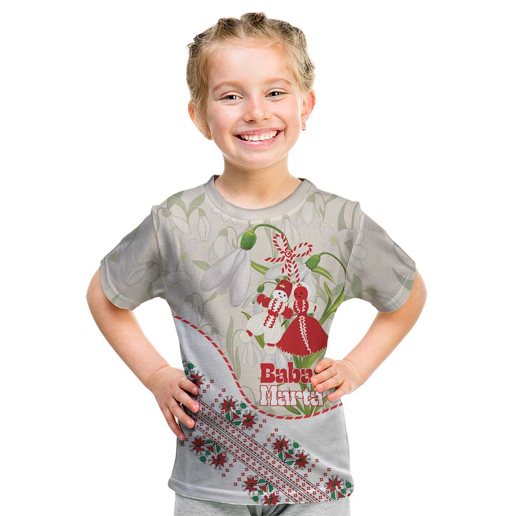 Baba Marta Bulgaria Kid T Shirt Martenitsa Snowdrop Shevitsa Folk Pattern