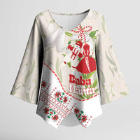 Baba Marta Bulgaria Kimono Sleeve Blouse Martenitsa Snowdrop Shevitsa Folk Pattern