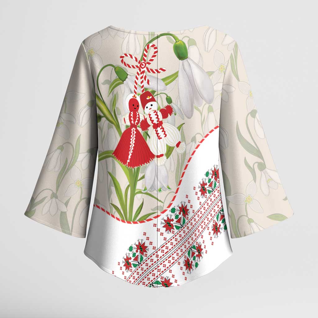 Baba Marta Bulgaria Kimono Sleeve Blouse Martenitsa Snowdrop Shevitsa Folk Pattern