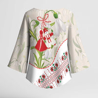 Baba Marta Bulgaria Kimono Sleeve Blouse Martenitsa Snowdrop Shevitsa Folk Pattern