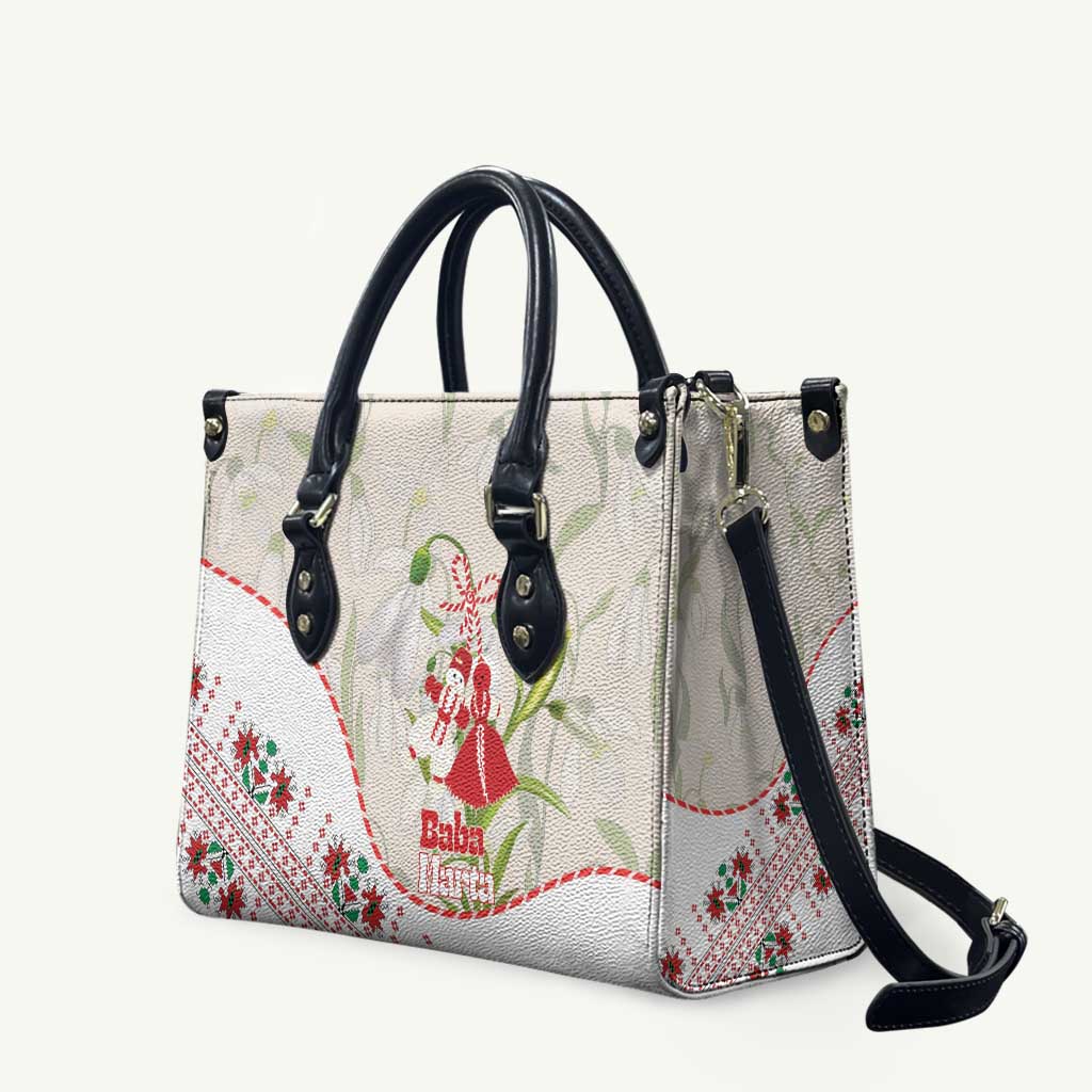 Baba Marta Bulgaria Leather Bag Martenitsa Snowdrop Shevitsa Folk Pattern