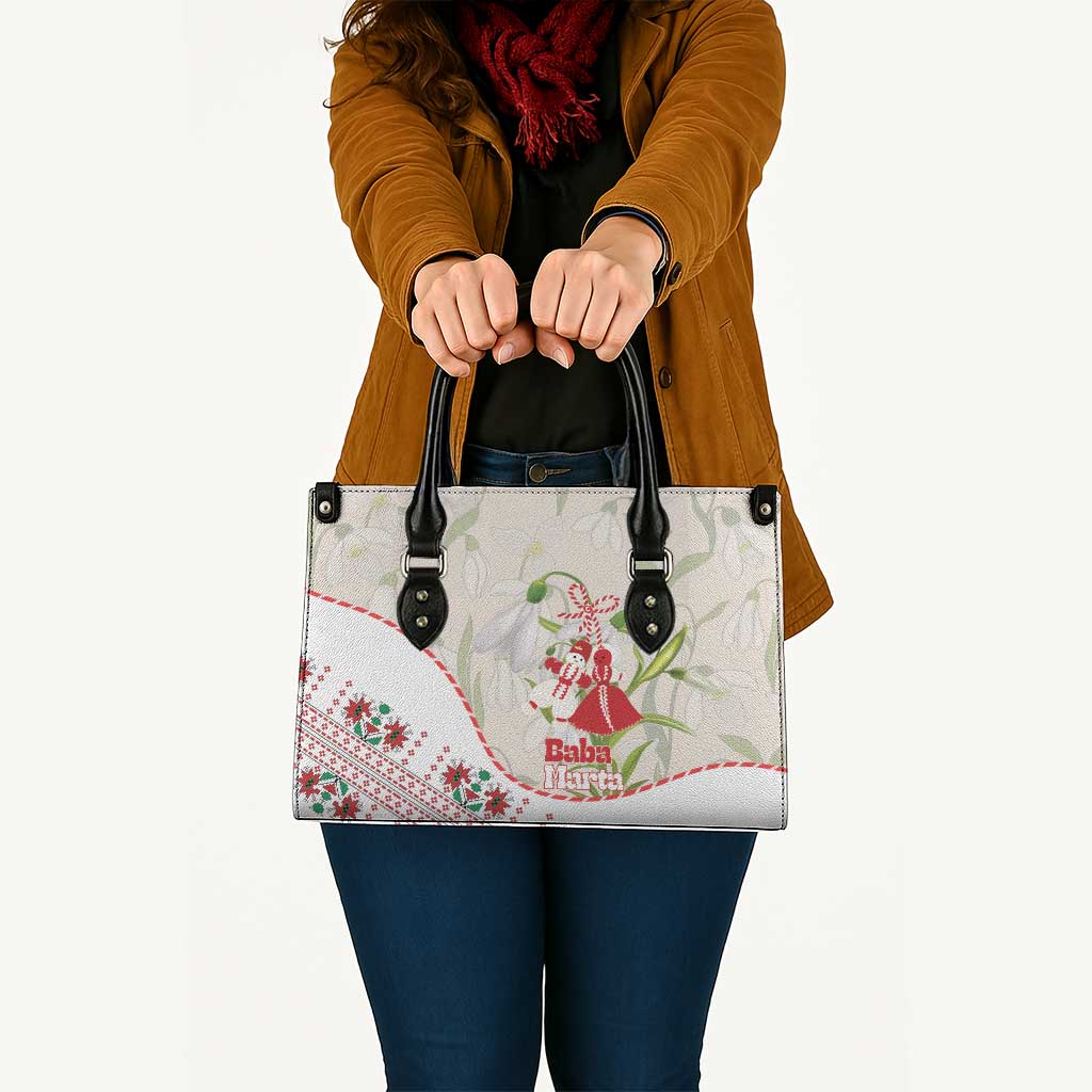 Baba Marta Bulgaria Leather Bag Martenitsa Snowdrop Shevitsa Folk Pattern