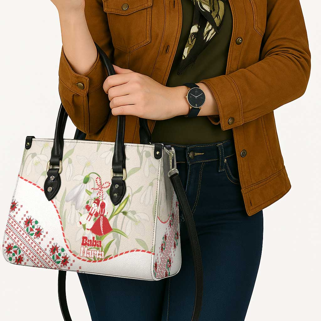 Baba Marta Bulgaria Leather Bag Martenitsa Snowdrop Shevitsa Folk Pattern