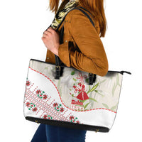 Baba Marta Bulgaria Leather Tote Bag Martenitsa Snowdrop Shevitsa Folk Pattern