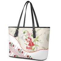 Baba Marta Bulgaria Leather Tote Bag Martenitsa Snowdrop Shevitsa Folk Pattern