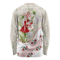 Baba Marta Bulgaria Long Sleeve Shirt Martenitsa Snowdrop Shevitsa Folk Pattern