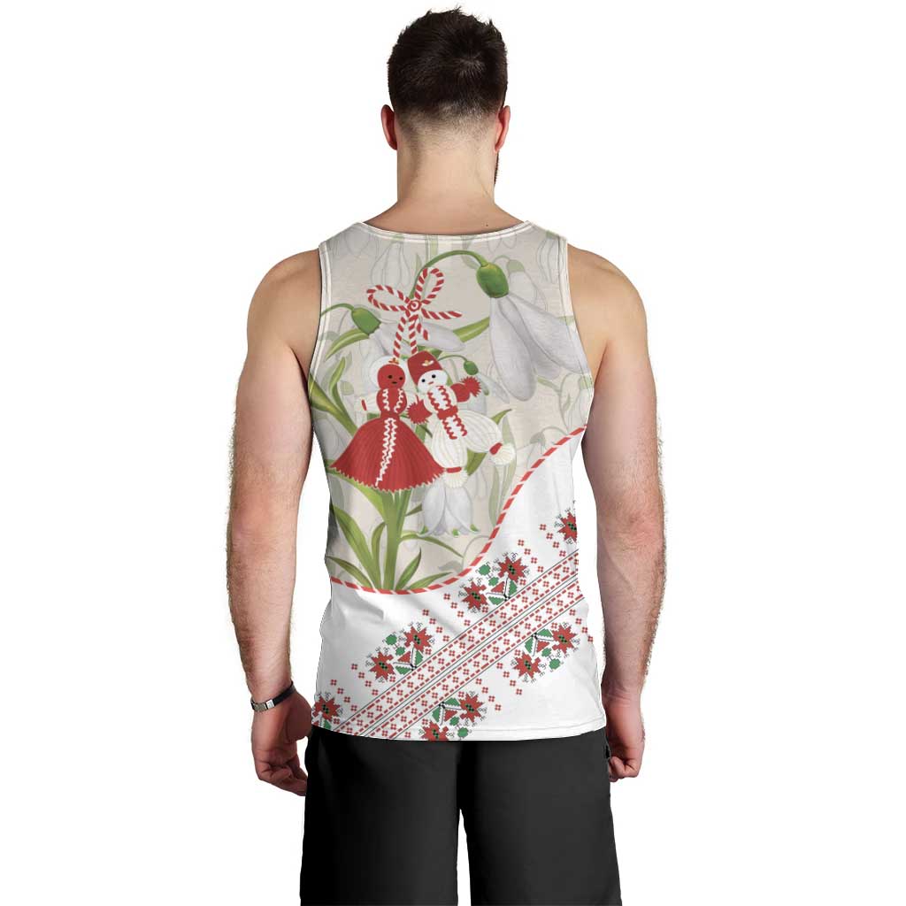 Baba Marta Bulgaria Men Tank Top Martenitsa Snowdrop Shevitsa Folk Pattern