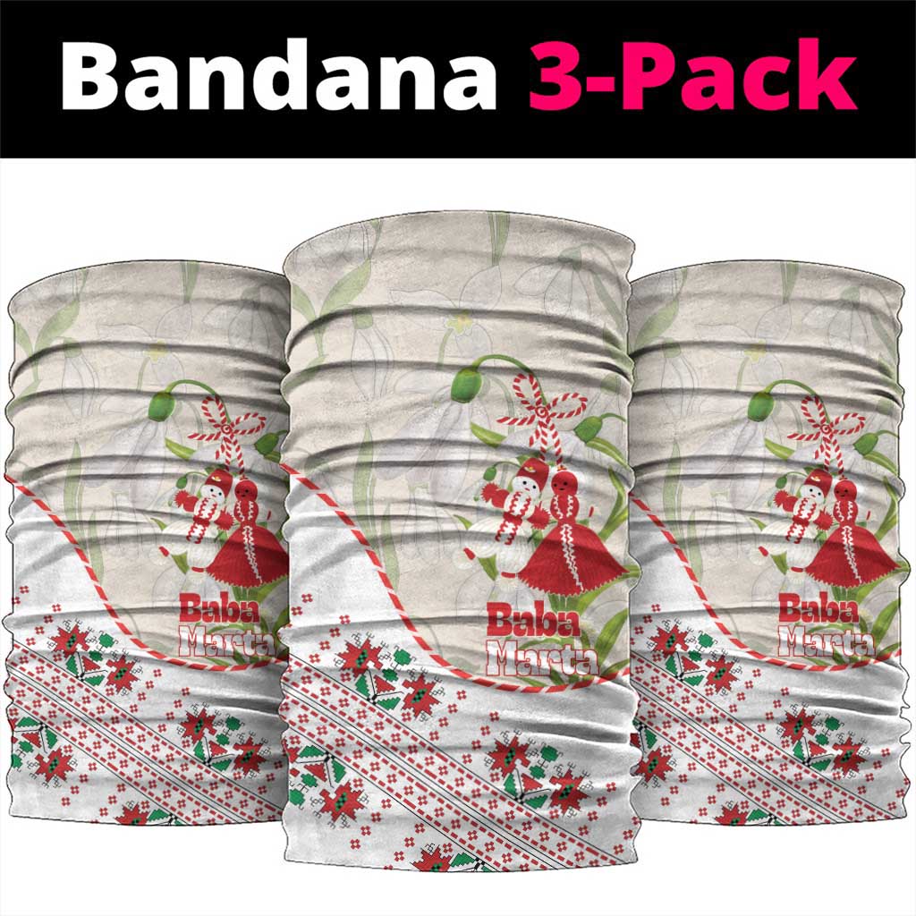 Baba Marta Bulgaria Neck Gaiter Martenitsa Snowdrop Shevitsa Folk Pattern