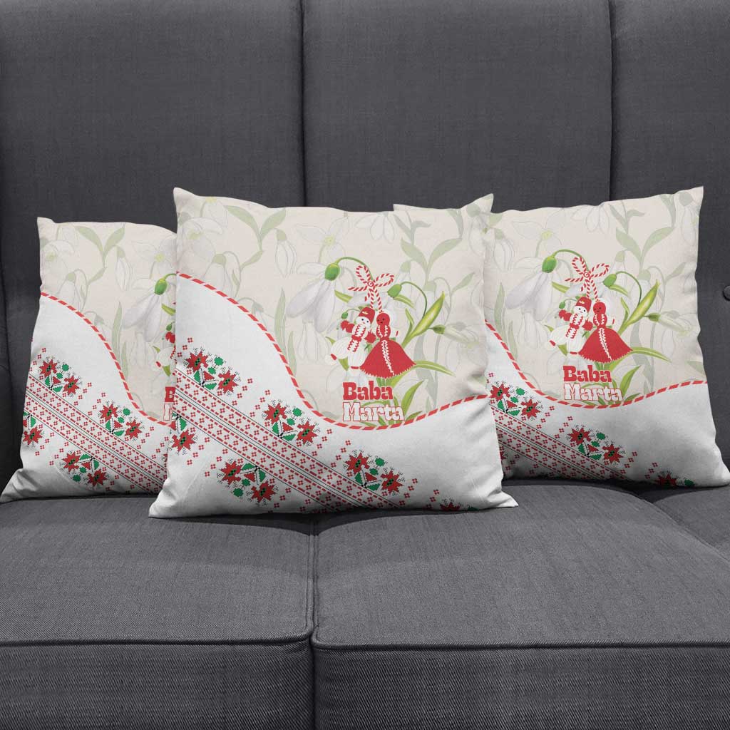 Baba Marta Bulgaria Pillow Cover Martenitsa Snowdrop Shevitsa Folk Pattern