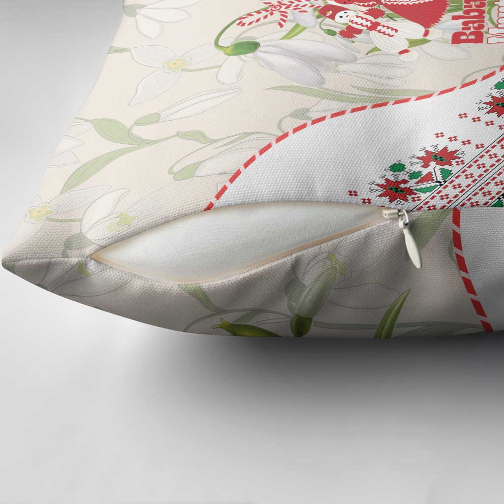 Baba Marta Bulgaria Pillow Cover Martenitsa Snowdrop Shevitsa Folk Pattern