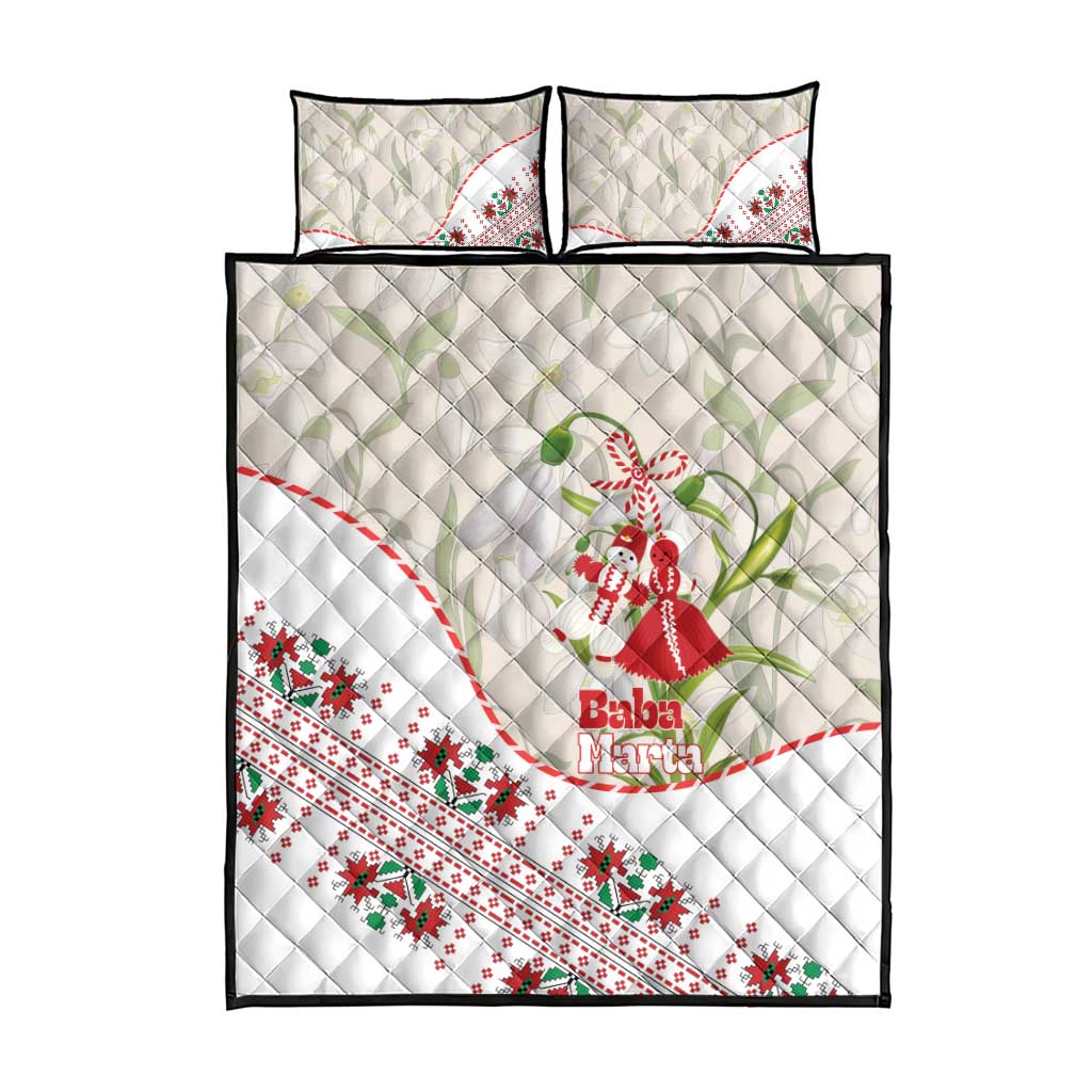 Baba Marta Bulgaria Quilt Bed Set Martenitsa Snowdrop Shevitsa Folk Pattern
