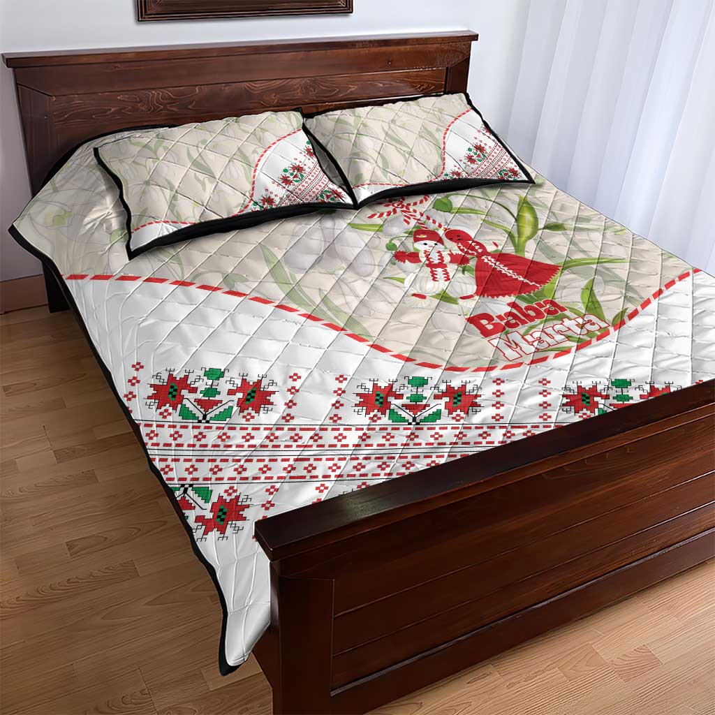 Baba Marta Bulgaria Quilt Bed Set Martenitsa Snowdrop Shevitsa Folk Pattern