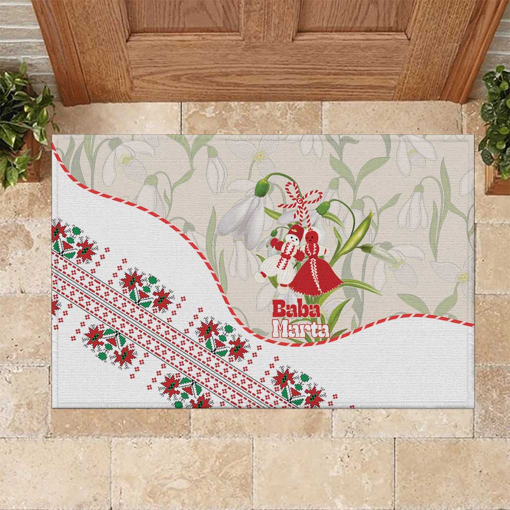 Baba Marta Bulgaria Rubber Doormat Martenitsa Snowdrop Shevitsa Folk Pattern