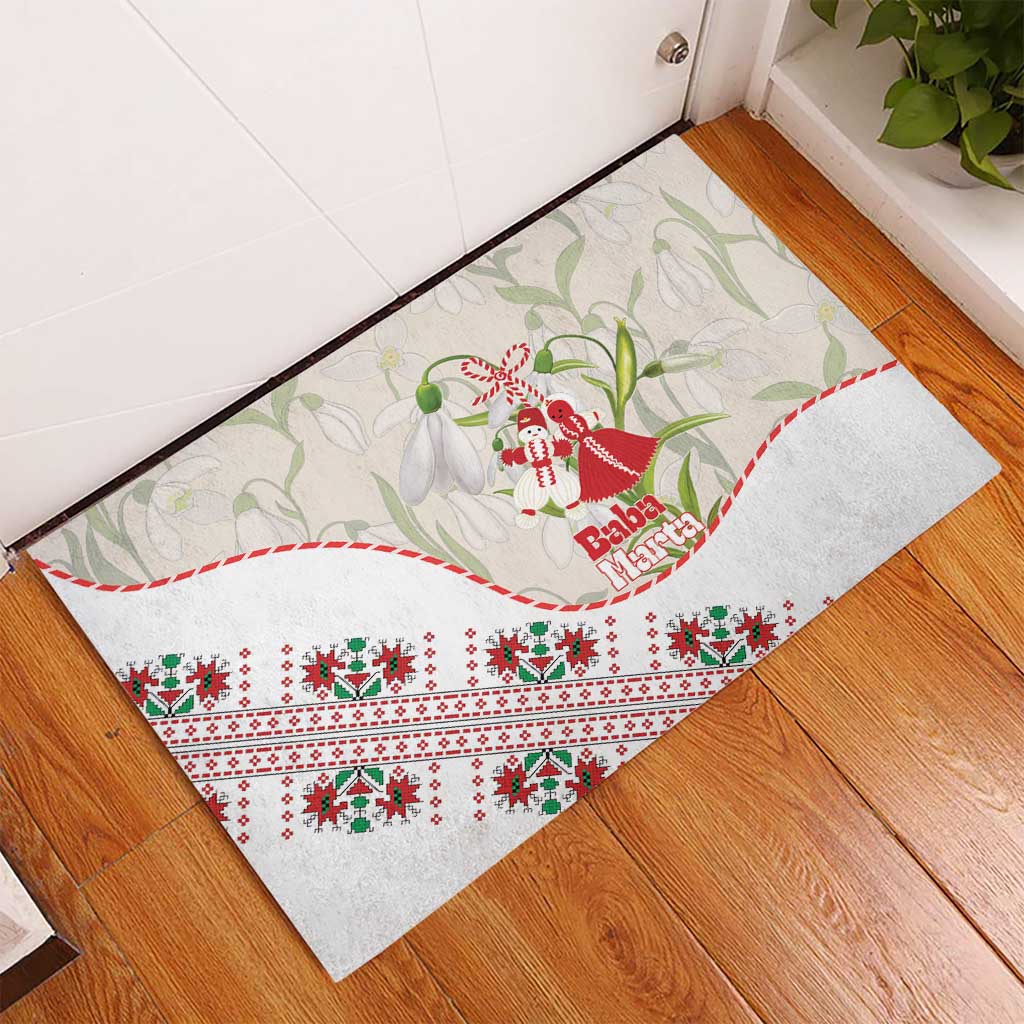 Baba Marta Bulgaria Rubber Doormat Martenitsa Snowdrop Shevitsa Folk Pattern