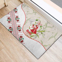 Baba Marta Bulgaria Rubber Doormat Martenitsa Snowdrop Shevitsa Folk Pattern