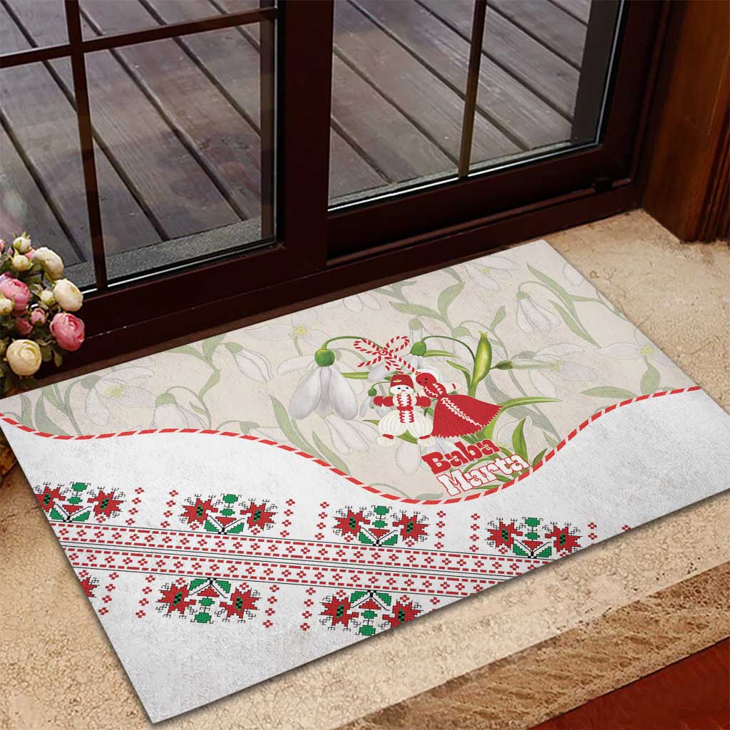 Baba Marta Bulgaria Rubber Doormat Martenitsa Snowdrop Shevitsa Folk Pattern