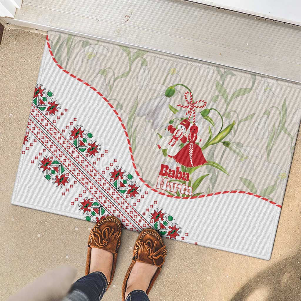 Baba Marta Bulgaria Rubber Doormat Martenitsa Snowdrop Shevitsa Folk Pattern