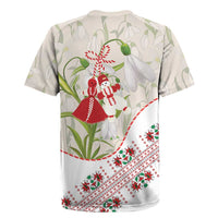 Baba Marta Bulgaria Rugby Jersey Martenitsa Snowdrop Shevitsa Folk Pattern