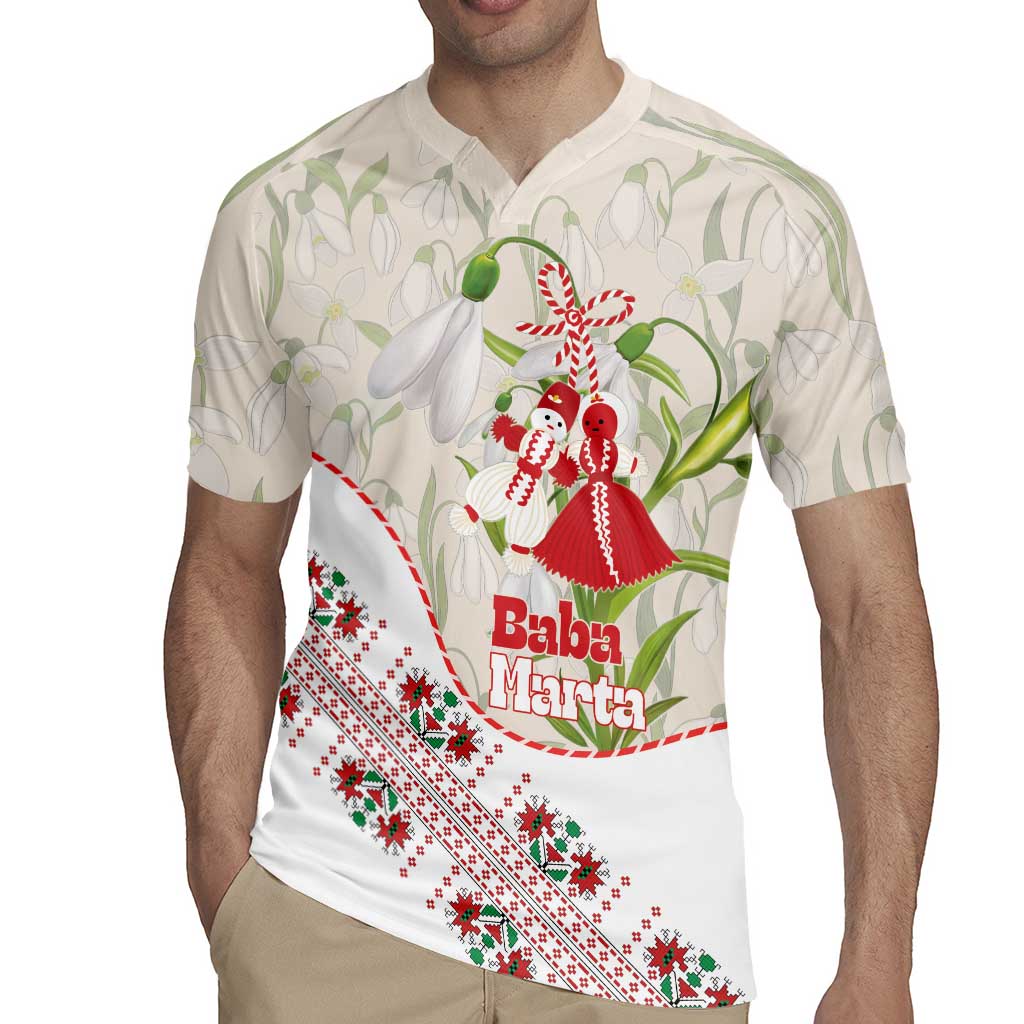 Baba Marta Bulgaria Rugby Jersey Martenitsa Snowdrop Shevitsa Folk Pattern