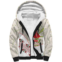 Baba Marta Bulgaria Sherpa Hoodie Martenitsa Snowdrop Shevitsa Folk Pattern