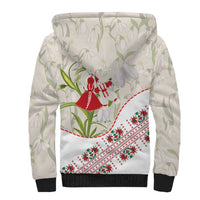 Baba Marta Bulgaria Sherpa Hoodie Martenitsa Snowdrop Shevitsa Folk Pattern