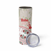 Baba Marta Bulgaria Skinny Tumbler Martenitsa Snowdrop Shevitsa Folk Pattern