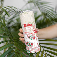 Baba Marta Bulgaria Skinny Tumbler Martenitsa Snowdrop Shevitsa Folk Pattern