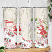 Baba Marta Bulgaria Skinny Tumbler Martenitsa Snowdrop Shevitsa Folk Pattern