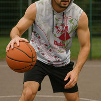 Baba Marta Bulgaria Sleeveless Hoodie Martenitsa Snowdrop Shevitsa Folk Pattern