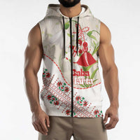 Baba Marta Bulgaria Sleeveless Zip Hoodie Martenitsa Snowdrop Shevitsa Folk Pattern