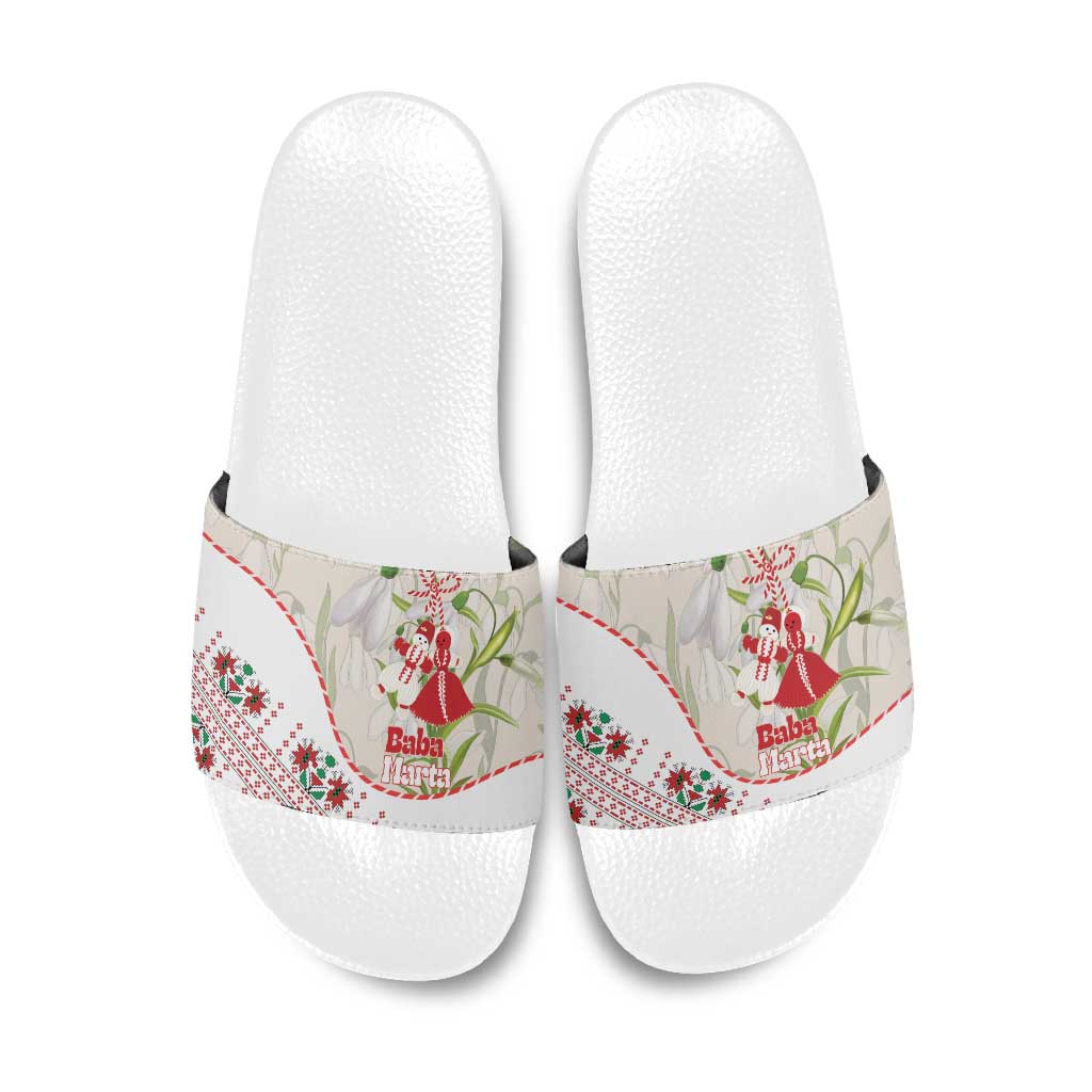 Baba Marta Bulgaria Slide Sandals Martenitsa Snowdrop Shevitsa Folk Pattern