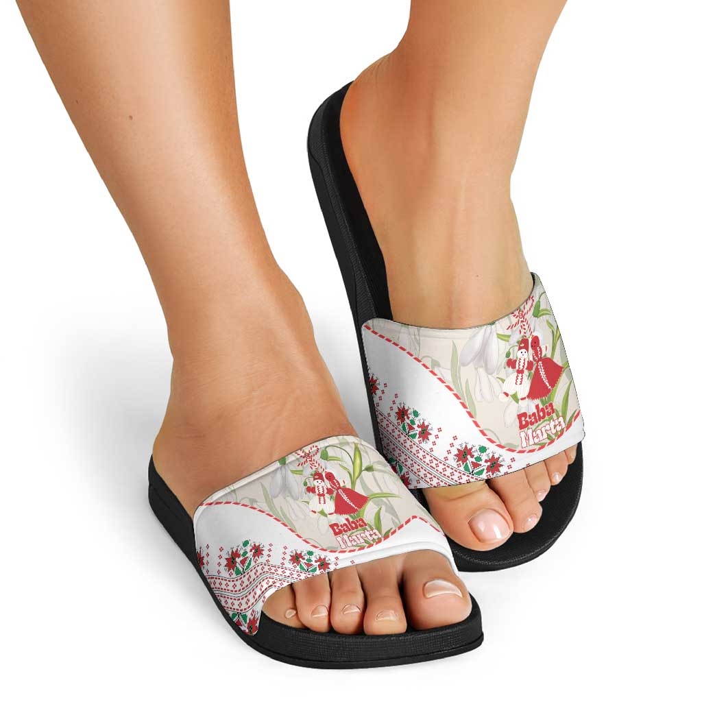 Baba Marta Bulgaria Slide Sandals Martenitsa Snowdrop Shevitsa Folk Pattern